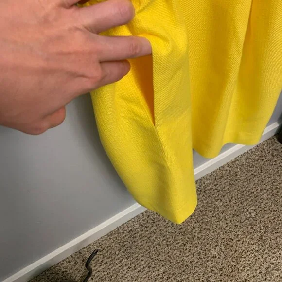 Sunshine Yellow J.Crew Basketweave Cotton Blend Dress - Picture 4 of 11